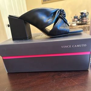 Vince Camuto Jenabie Leather Sandals, Black, size 9.5 M
